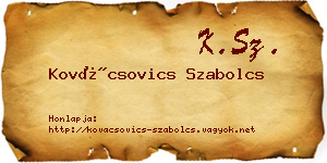 Kovácsovics Szabolcs névjegykártya
