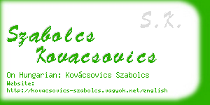 szabolcs kovacsovics business card